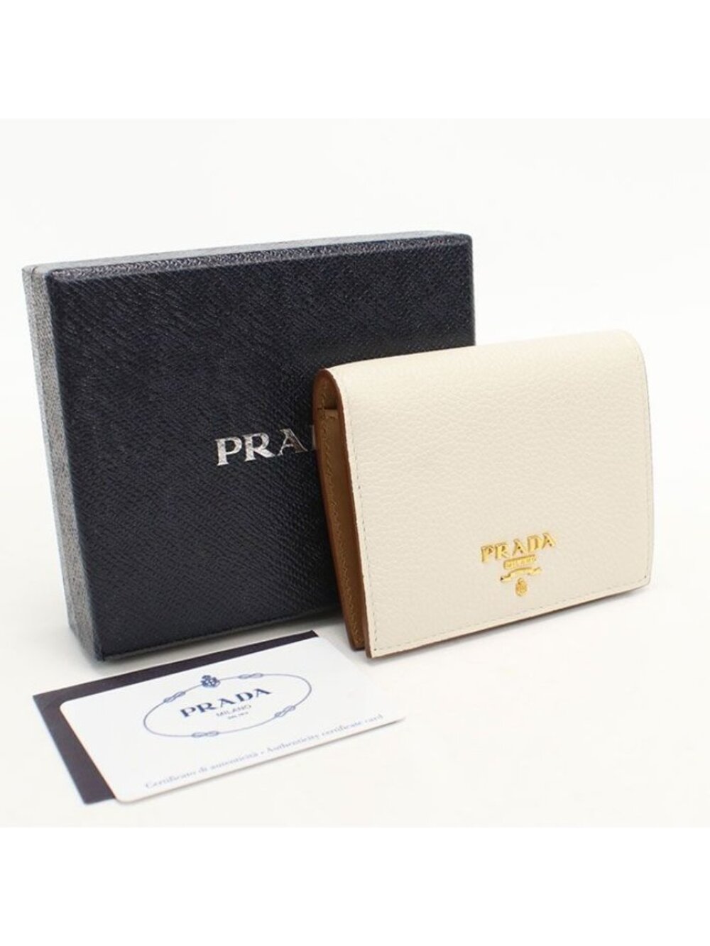 Prada Dyno Color Bifold Wallet Leather